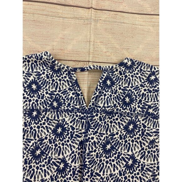 T By Talbots Women's Blue Printed A Line Soft Cotton Dress - SP - Picture 12 of 12